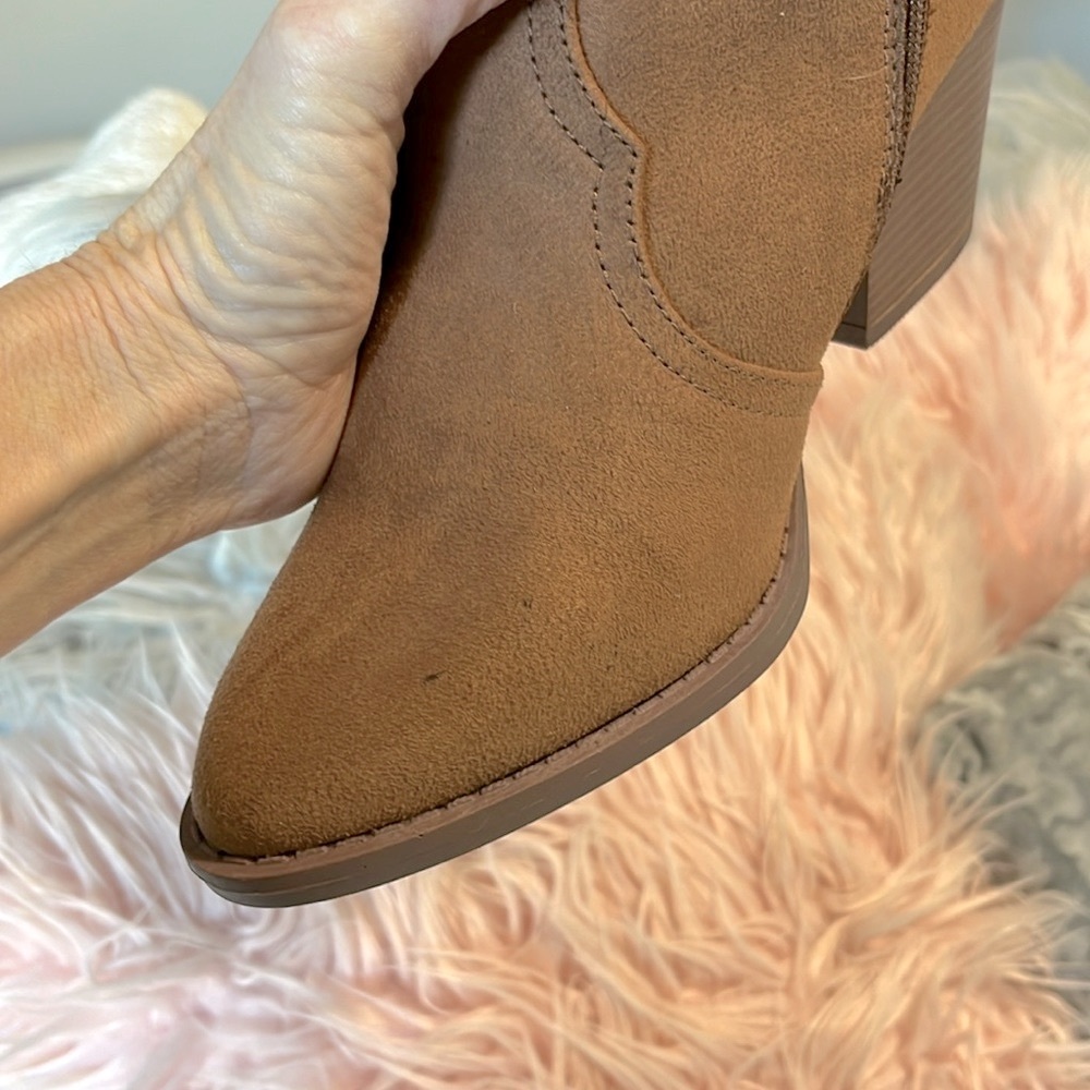 Cowboy Booties Western Rich Brown Ankle Boots Sugar Women 7.5  8 Cognac Cowboy - Picture 14 of 14